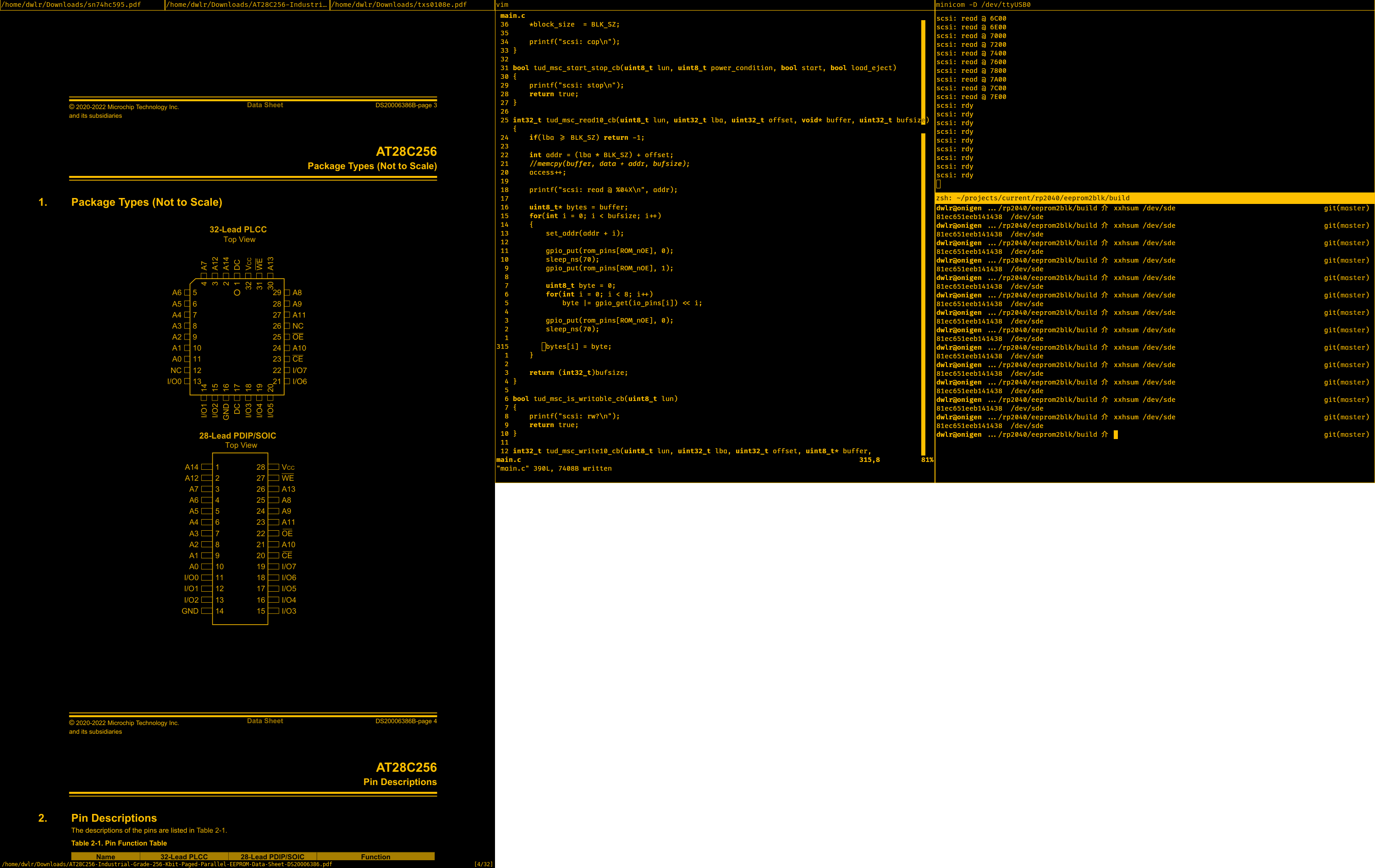 Screenshot of firmware in development