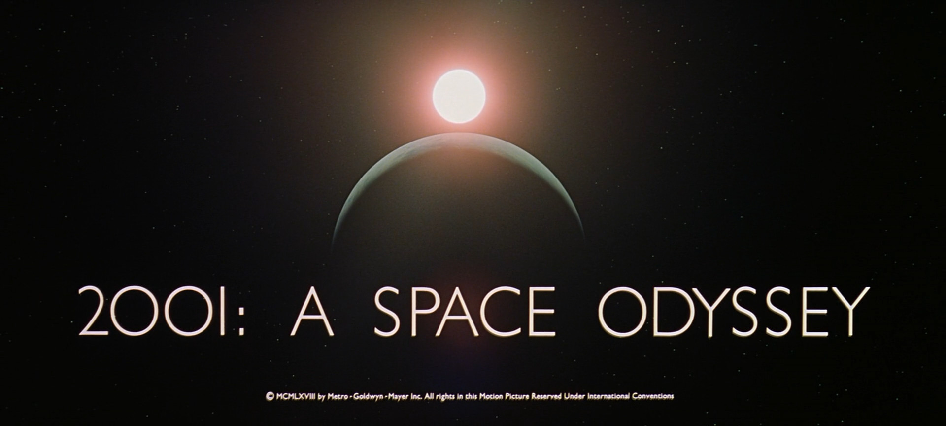 Opening title of the movie “2001: a Space Odyssey”